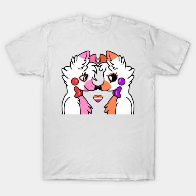 Lesbian Foxes - Mangle and Lolbit T-Shirt by Toribit